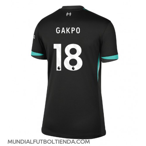 Camiseta Liverpool Cody Gakpo #18 Segunda Equipación Replica 2024-25 para mujer mangas cortas